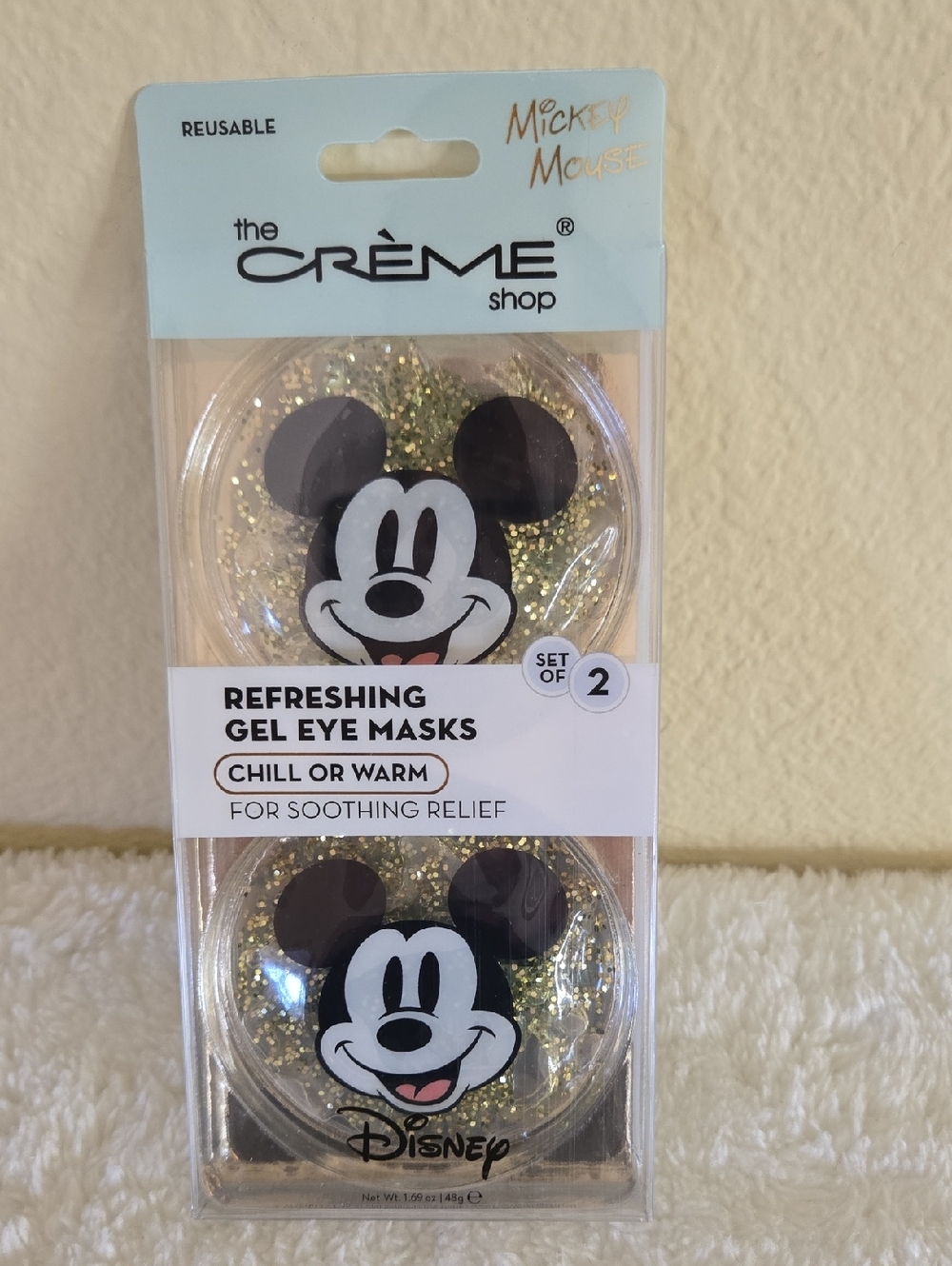 The Crème Shop Disney Mickey Mouse Gold Gel Eye Masks - Set of 2
